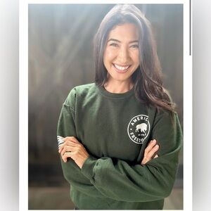 Unisex American Freedom Company Emerald Green Crewneck Oversized Sweatshirt